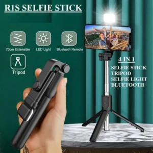 best 4 in 1 wireless selfie stick r1s (with light ) r1 (without light) tripod with bluetooth shutter selfie light foldable selfie stick for all phone extendable 70cm