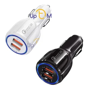 qualcomm fast car charger qc 3.0 – dual usb ports for quick charging in black or white